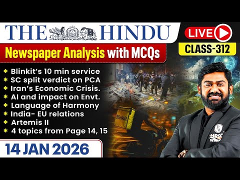 The Hindu Analysis - 14th January | The Hindu Newspaper Today with MCQs | Aasim Sir