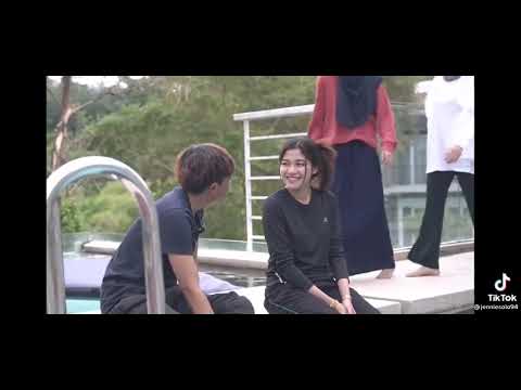 aira dan teah tolak elya masuk kolam