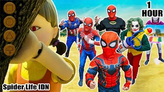 Download lagu TIM SPIDER-MAN vs TIM JAHAT ||  KID SPIDER MAN Selamatkan Semua Spider-man Dari SQUID GAME mp3