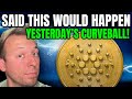 CARDANO ADA I SAID THIS WOULD HAPPEN YESTERDAY S CURVEBALL