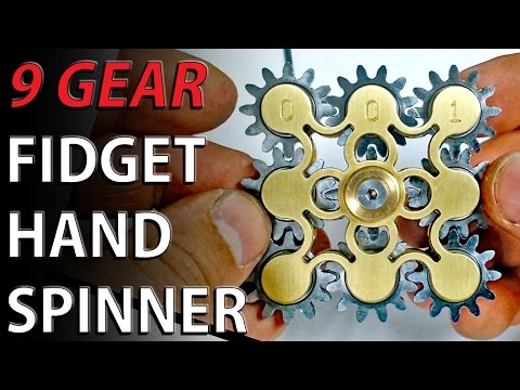9 GEAR Hand spinner fidget toy - Steampunk fidget machine Video