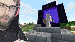 I built my first HARDCORE MINECRAFT NETHER PORTAL and I'm scared