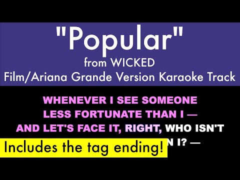 "Popular" (Ariana Grande Film Version Karaoke) – Wicked | Lyrics on Screen