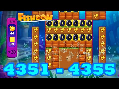 Fishdom Level 4351 - 4355 HD Walkthrough | 3 match puzzle | gameplay | android | 4352 | 4353 | 4354