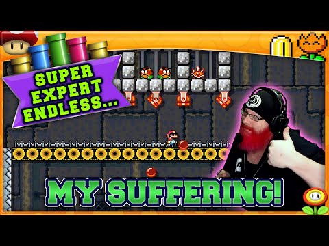 MY SUFFERING! | Mario Maker 2 Super Expert No Skip Endless Challenge with Oshikorosu! [27]