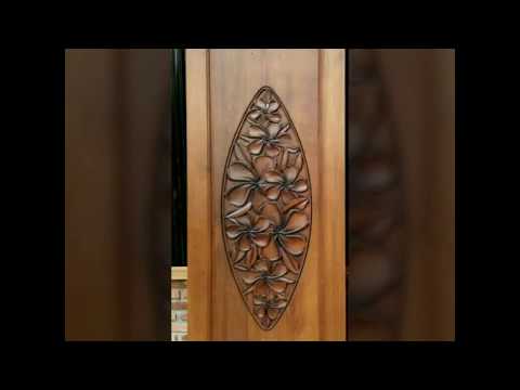 Teak wood door carving design