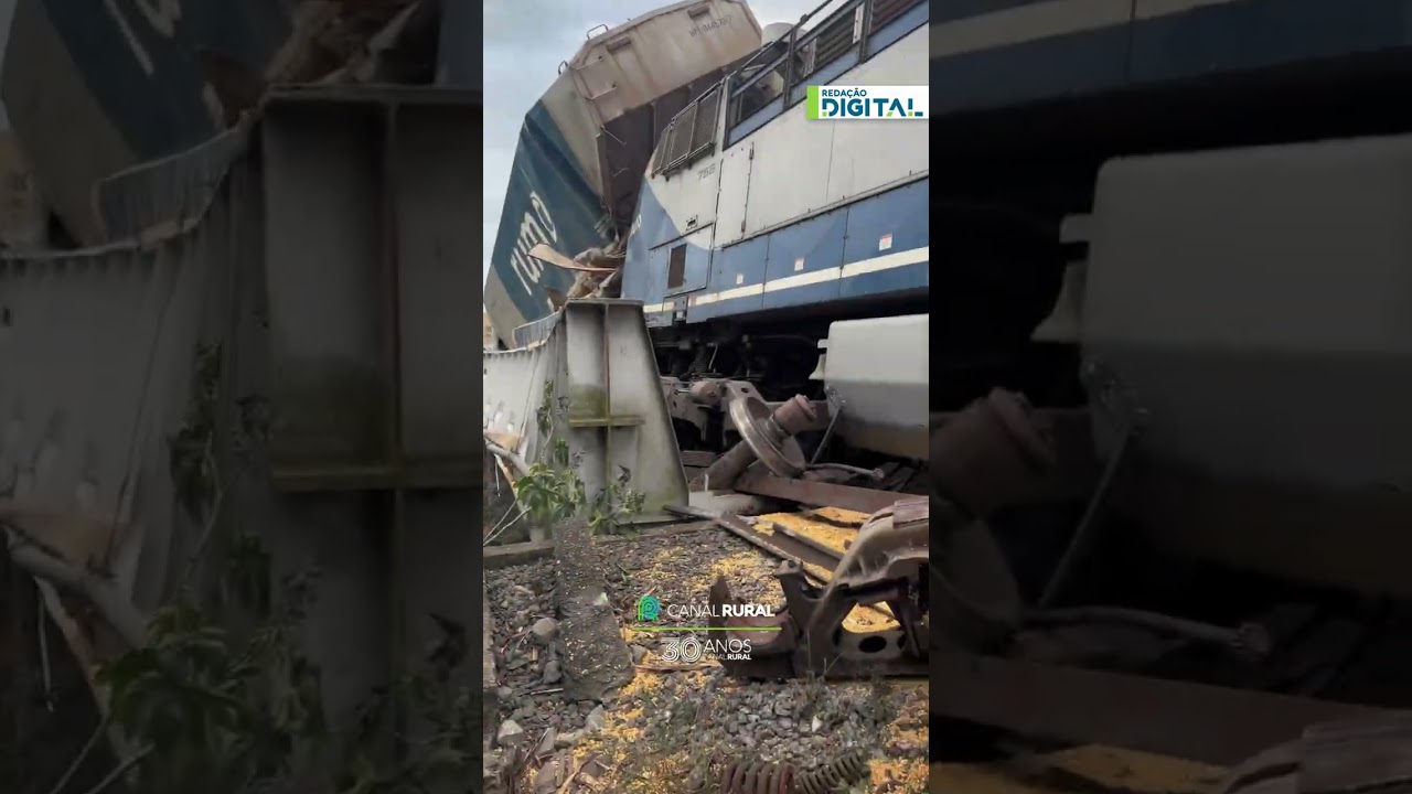 Trem que transportava milho descarrila em Limeira (SP)