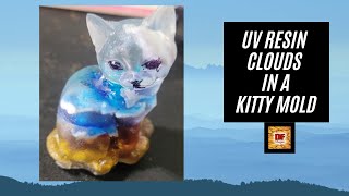 UV Resin Clouds In A Kitty Mold | Air Dry Clay Clouds In Resin | UV Resin Art | UV Resin Crafts