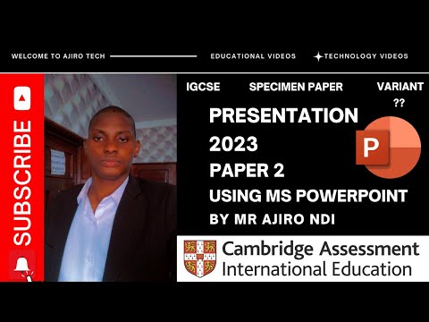 IGCSE ICT (0417/0983) Paper 2 Presentation Specimen Paper 2023 | Microsoft PowerPoint