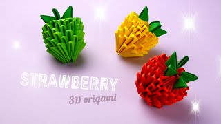 How to make a paper strawberry 3D origami paper cr