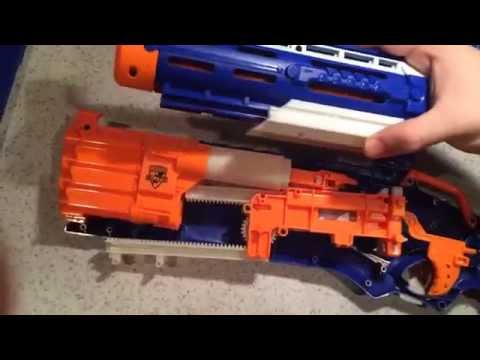 BM NERF #22. Roughcut mod guide and Laser Gnomes auto trigger, masterkey mount