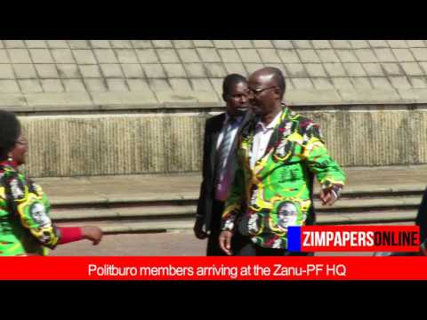 Politburo members arriving at the Zanu PF HQ