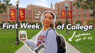 First Week of College VLOG! (sophomore year at USC, productive days + grwm)