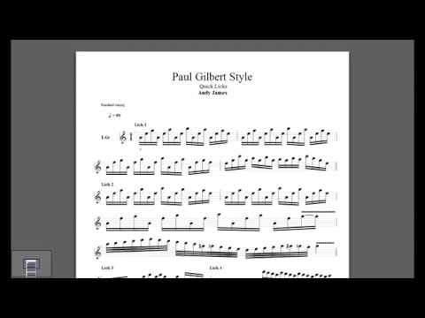 Paul Gilbert Style Andy James Guitar Solo Tab