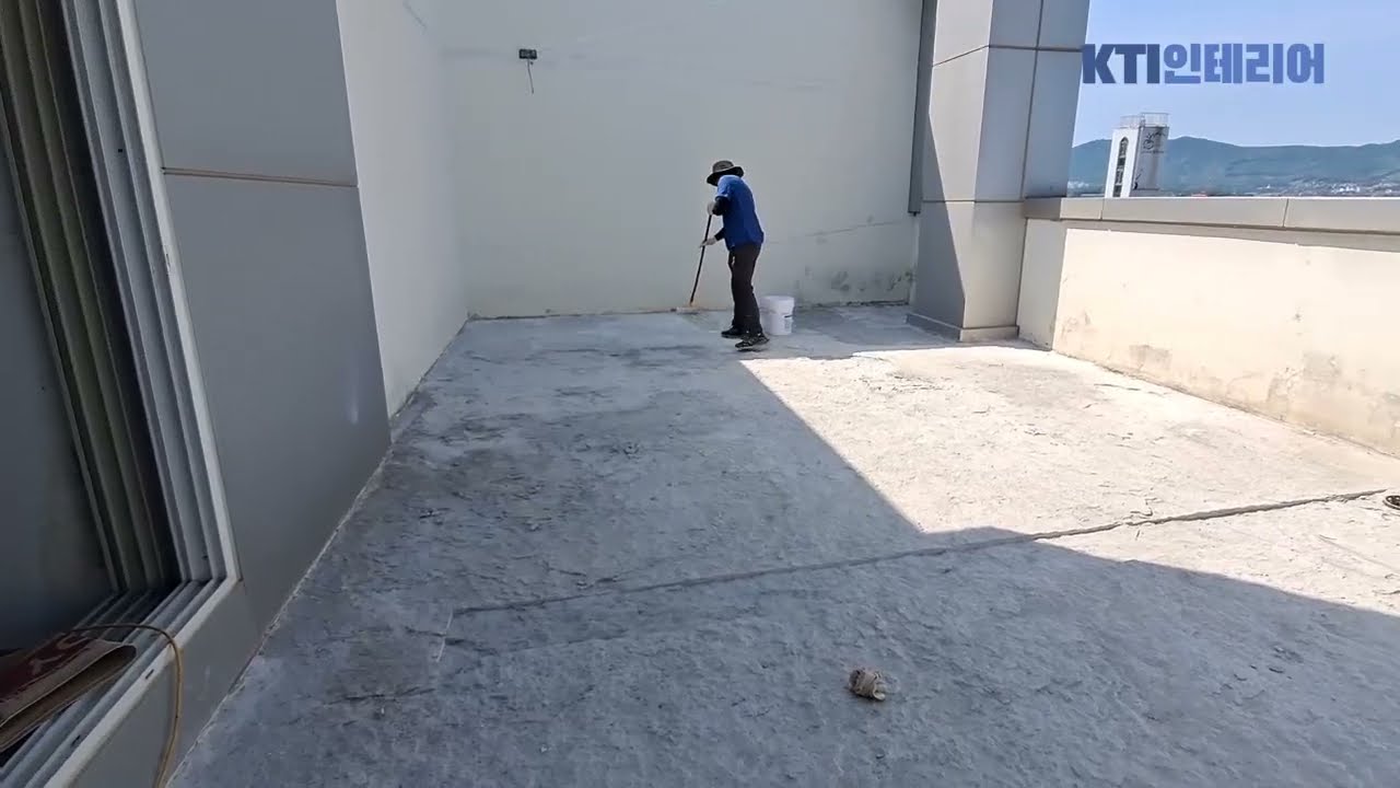 옥상 방수를 위한 물매잡기