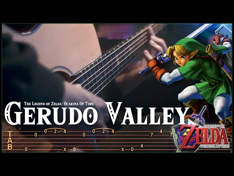 how to play GERUDO VALLEY on FINGERSTYLE ACOUSTIC GUITAR [TAB/TUTORIAL]