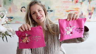 Muttertagsset DANKE - Zwei Kosmetiktäschchen besticken