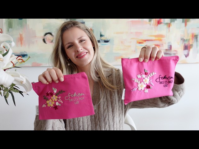 Muttertagsset DANKE - Zwei Kosmetiktäschchen besticken