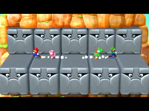 Mario Party 10  Minigames - Cliffiside Crisis - Mario vs Toadette vs Yoshi vs Luigi