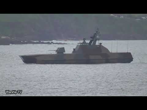 ROYAL NORWEGIAN NAVY SKJOLD CLASS CORVETTE HNoMS STEIL P963 IN PLYMOUTH SOUND 12-5-22