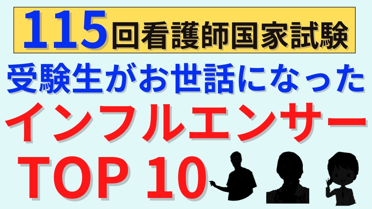 115回生が国試勉強でお世話になったインフルエンサー　TOP10