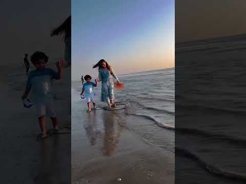 Shehzad, Mom and the Ocean together  #trending #love #shakibbubly #shakibkhan #tour #ocean  #beach