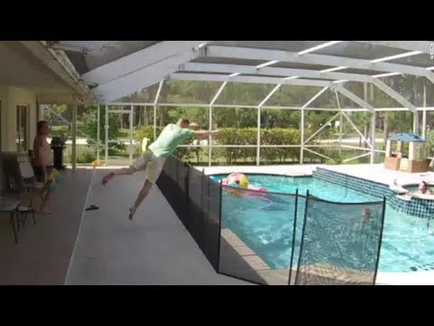 Dad jumps over fence, dives into pool to save son from drowning I ABC7