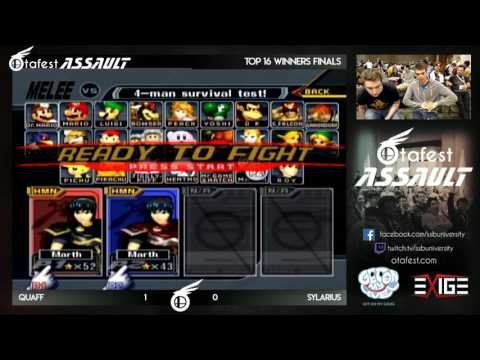 Otafest Assault 2017 - Melee Singles Winners Finals - Quaff (Black Marth) vs Sylarius (Red Marth)