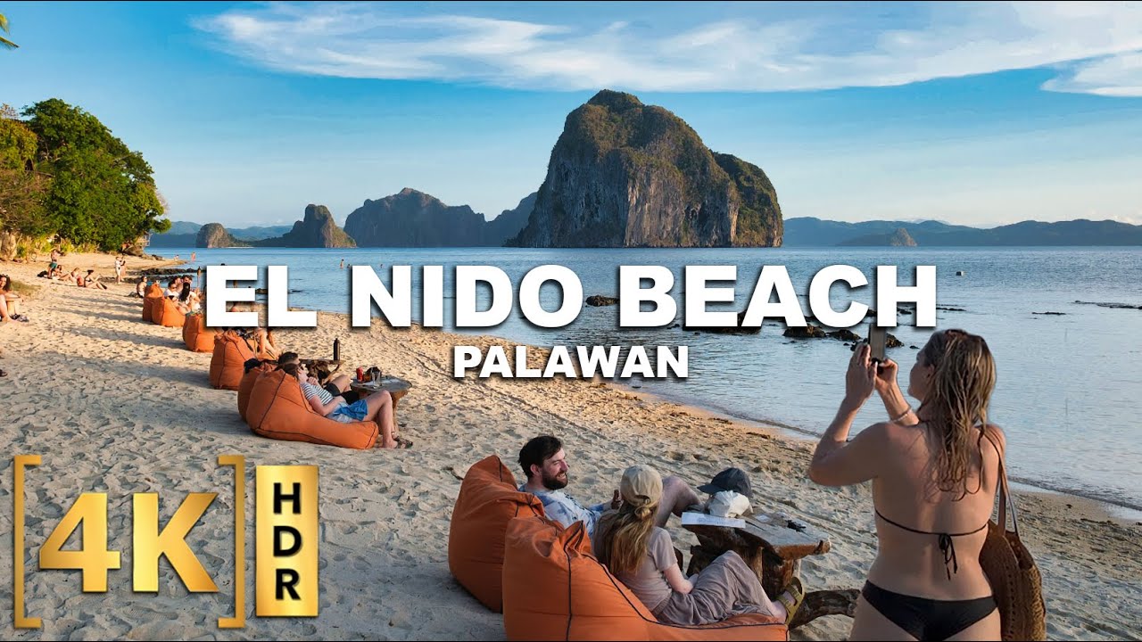 Embark on a captivating walking tour of El Nido Town Beach.