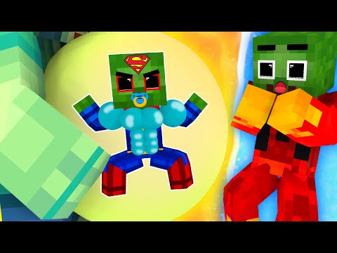 GA Animations - Monster School : Baby Zombie  x Squid Game Doll Become SuperMan-  Minecraft Animation