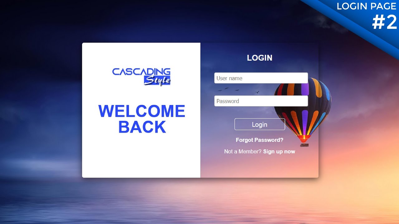 Transparent Login Form using HTML & CSS | Cascading Style