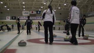 preview picture of video 'カーリング女子(常呂高校)2/3-常呂カーリングホール @北海道北見市 Curling in Kitami Hokkaido'