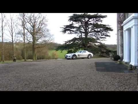David Coulthard doing a donut in a Mercedes SLS