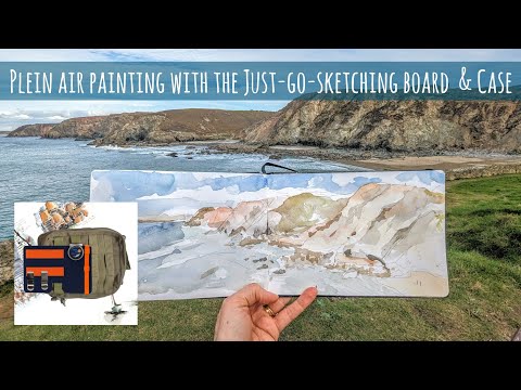 Plein Air Watercolour Painting, with JustGoSketching Board & Travel Art Bag / Portable Painter Micro