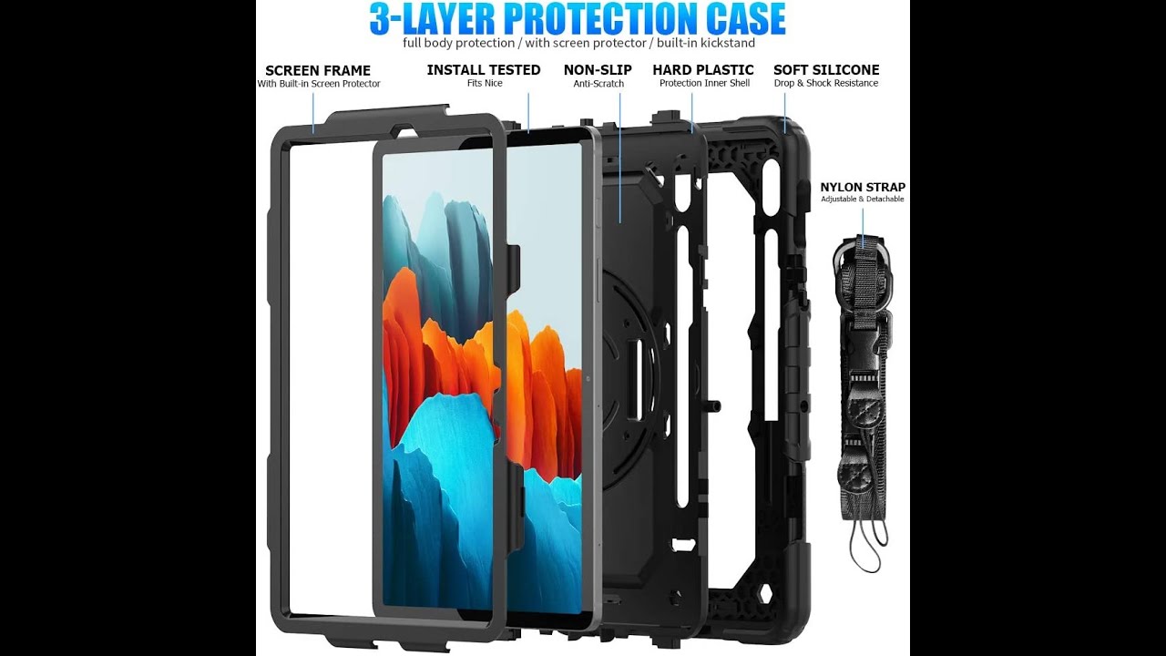 Samsung Galaxy Tab S7 Shockproof Rugged Protective Case - Installation And Review