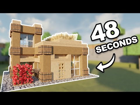 RealCraft - Minecraft - Make This Starter House in 48 SECONDS! | Tutorial