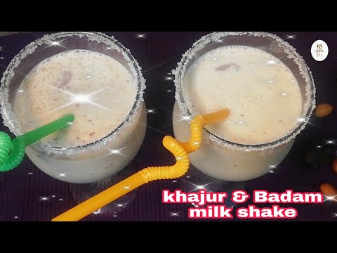 Khajur & Badam milk shake |Healthy Drink |The Recipes Hub