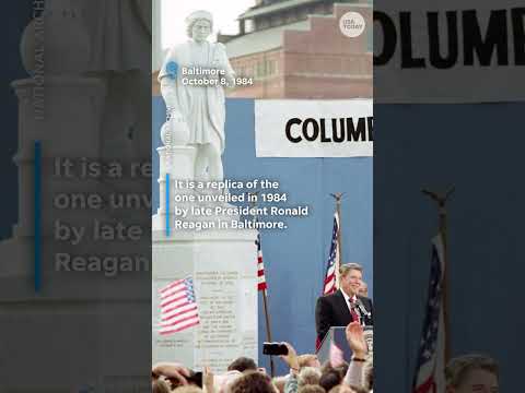 White House unveils new Christopher Columbus statue on Eisenhower building grounds