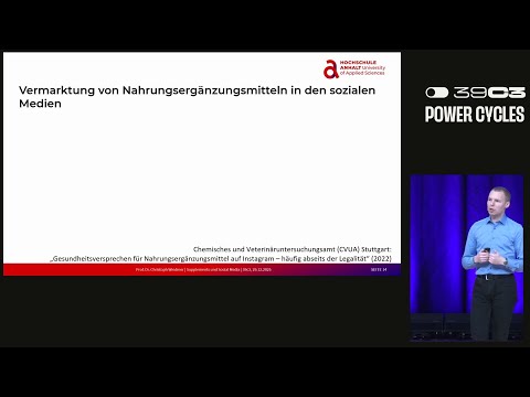Video Thumbnail: 39C3 - Supplements und Social Media – wenn der Online-Hype zur realen Gesundheitsgefahr wird