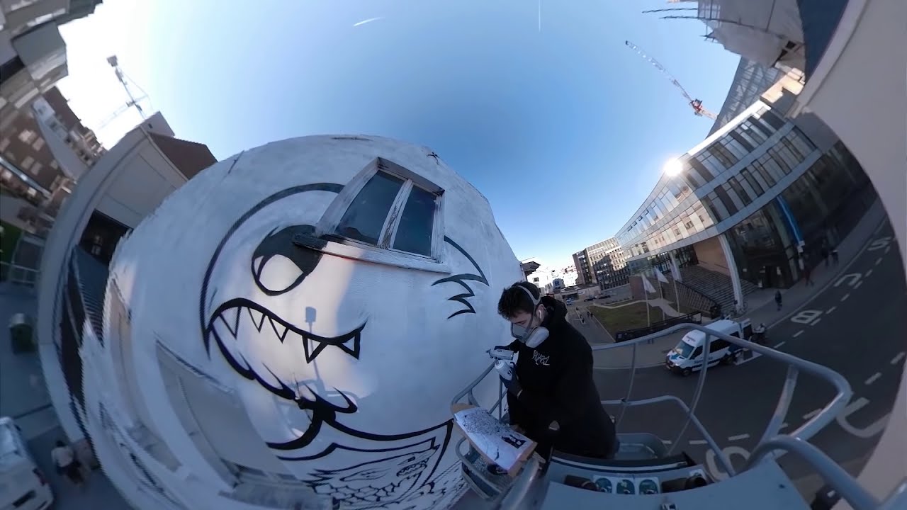 street art painting time lapse video by vexx
