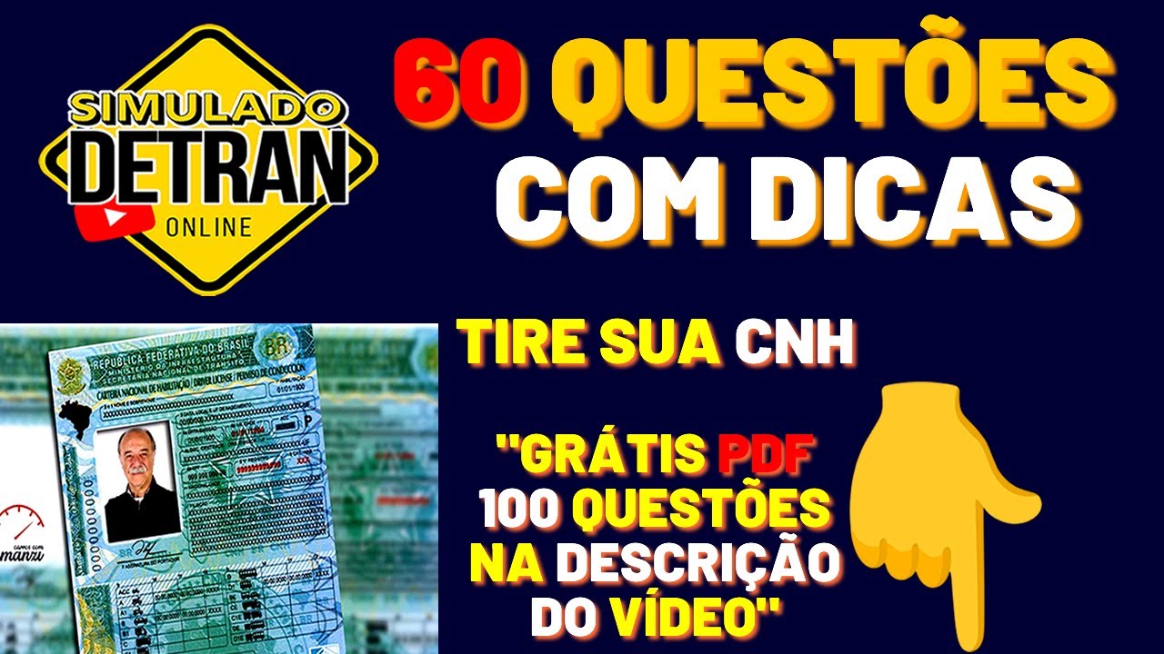 SIMULADÃO DETRAN ONLINE│60 QUESTÕES ATUAIS COM DICAS ESPECIAIS