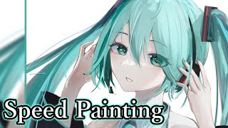 【ゆっくりイラスト】厚塗りでミクさんを描く。【ゆっくり実況】