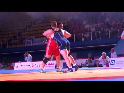 Jr World FS - Coon (USA) pin Dede (TUR), 120 kg bronze bout