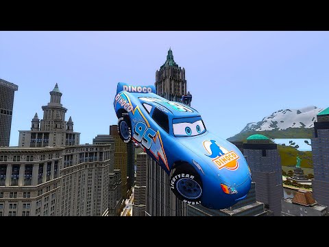 Crazy Dinoco McQueen Crashes - GTA 4 Real Car Crashes Ep.34