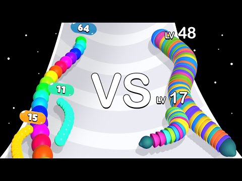 Snake Colors 3D VS Sluggy Run - ASMR Gameplay (Max Level)
