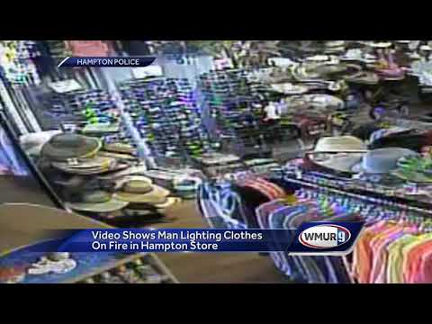 Video shows man lighting clothes on fire in Hampton store