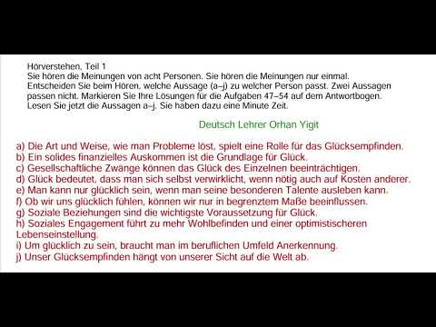 Glück im Leben? | Telc C1 Hörverstehen Teil 1 – Aufgaben & Lösungen
