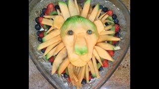 Sculpted Lion  Fruit Tart - YUMMY -Cake Decorating