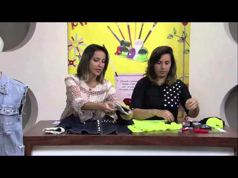 Mulher.com 16/04/2013 - Customização de Jeans Talita Lopes  Parte 1