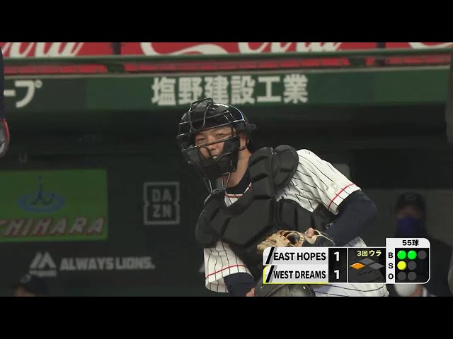 元マリーンズ・内竜也「捕手」が本職顔負けのナイスブロック!! 2022年1月8日 PERSOL THE LAST GAME